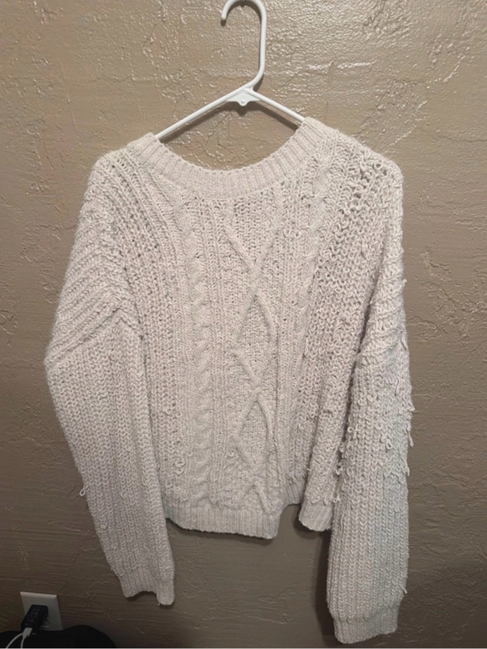 Cozy Cable Knit Women's Sweater - Cream XL